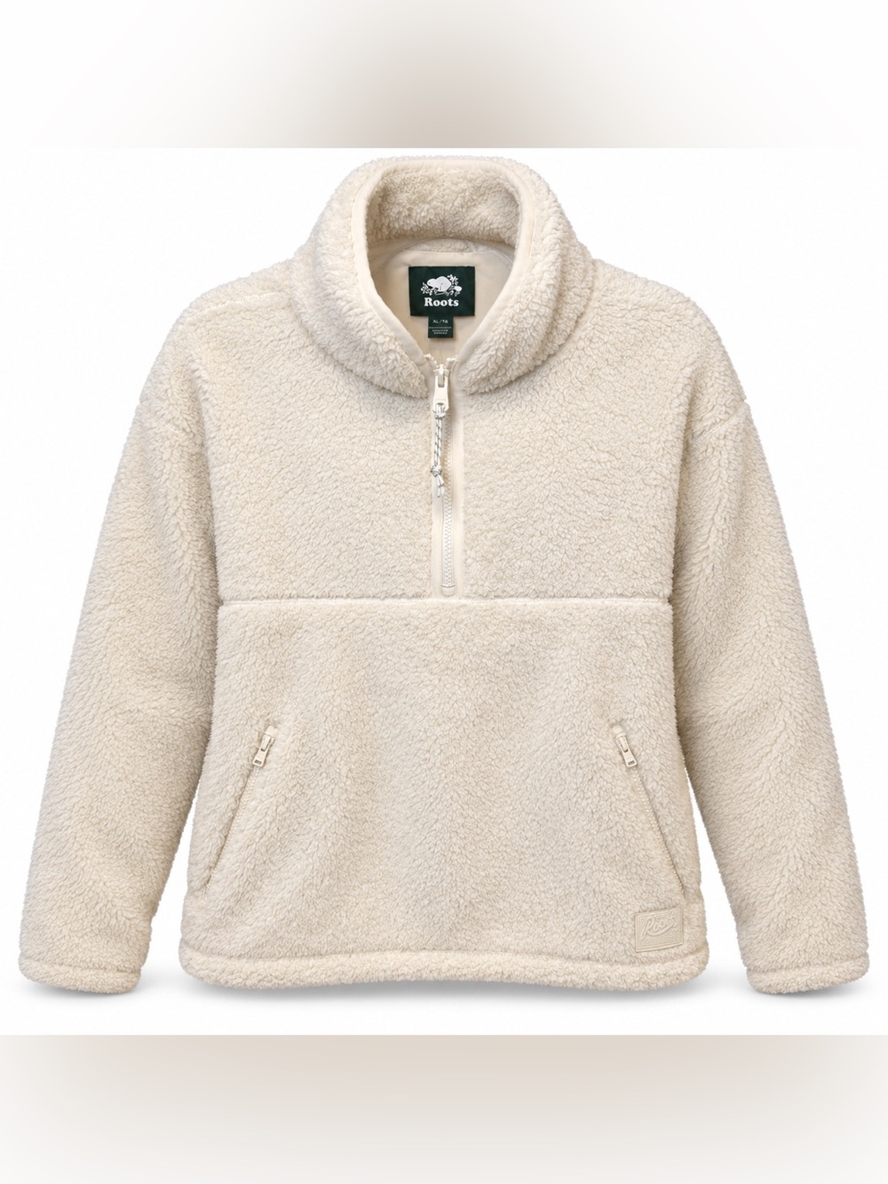 Roots Creekside Shearling Fleece Anorak Snowdrift White XL / TG New with Tags